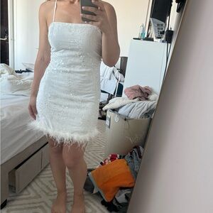 12th Tribe Sequin White Dress Small